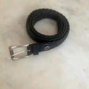 Levi's Black Woven Braided Leather Belt | Brass Buckle | Unisex | 48 inches